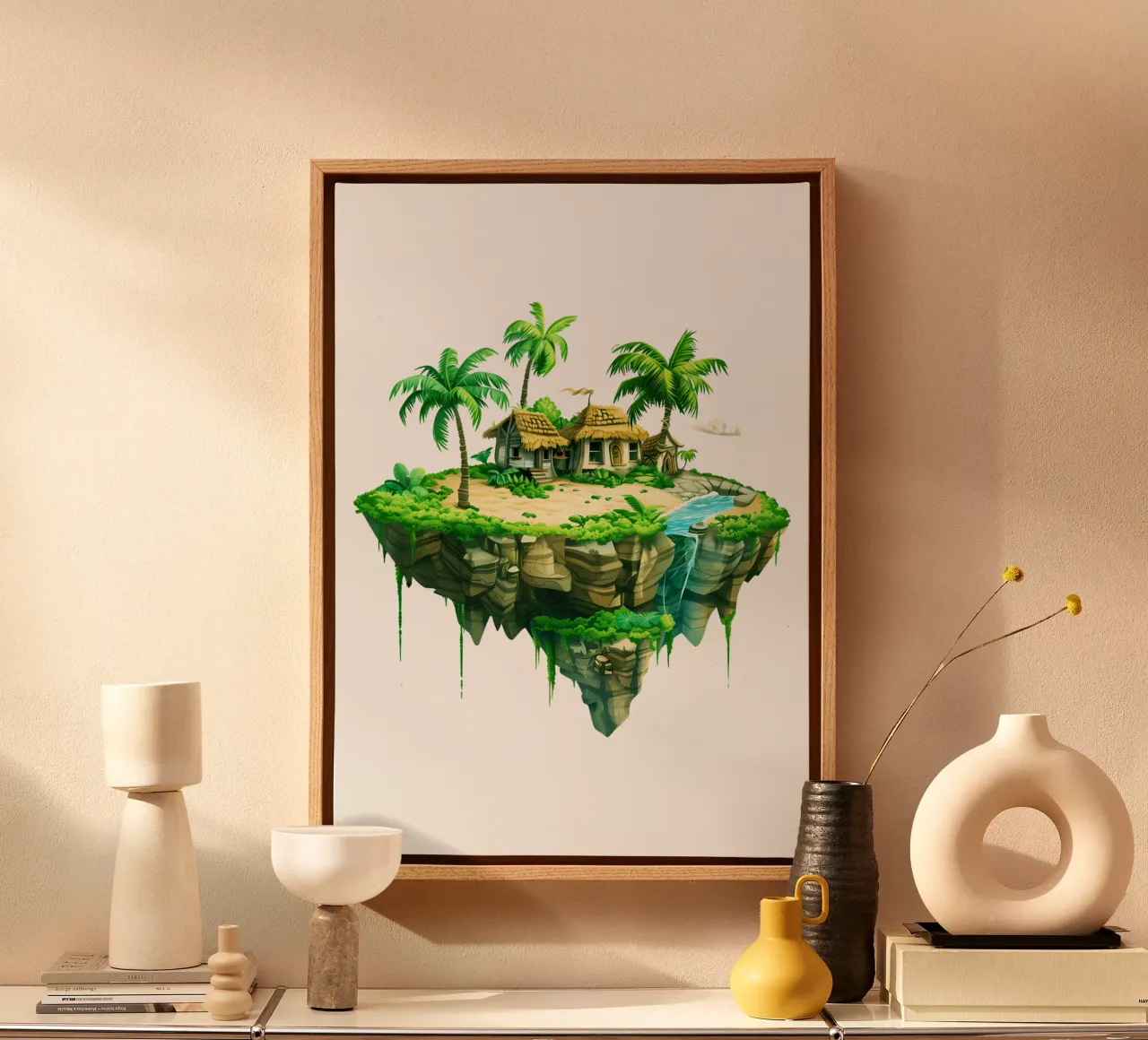 Floating Fantasy Island Trending Now canvas with Floater frame by Urban Life