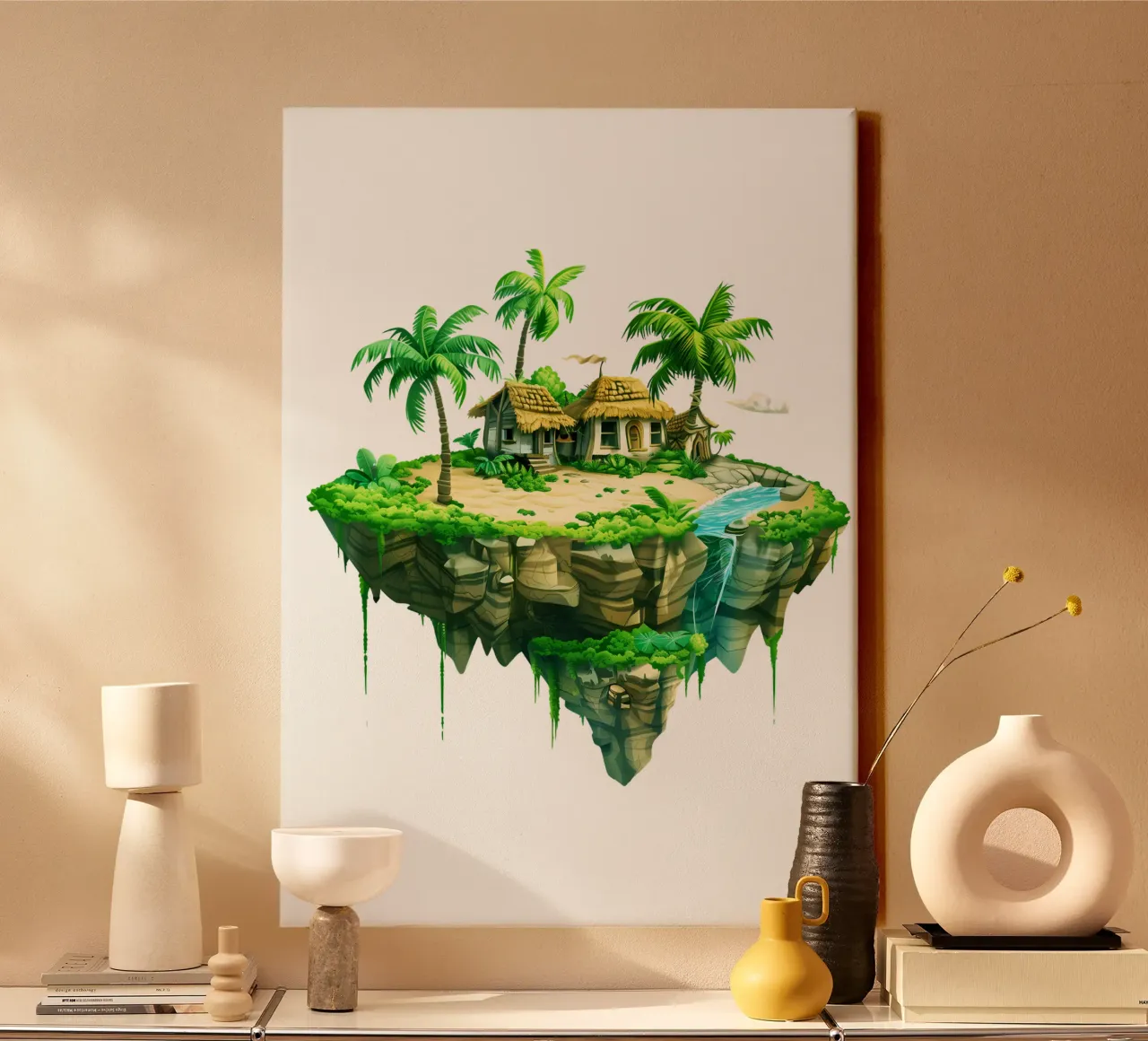 Floating Fantasy Island Trending Now canvas with Floater frame by Urban Life
