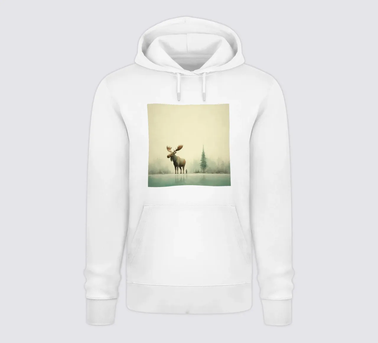 Alce Minimo 1 felpa con cappuccio da Minimal Animal Art