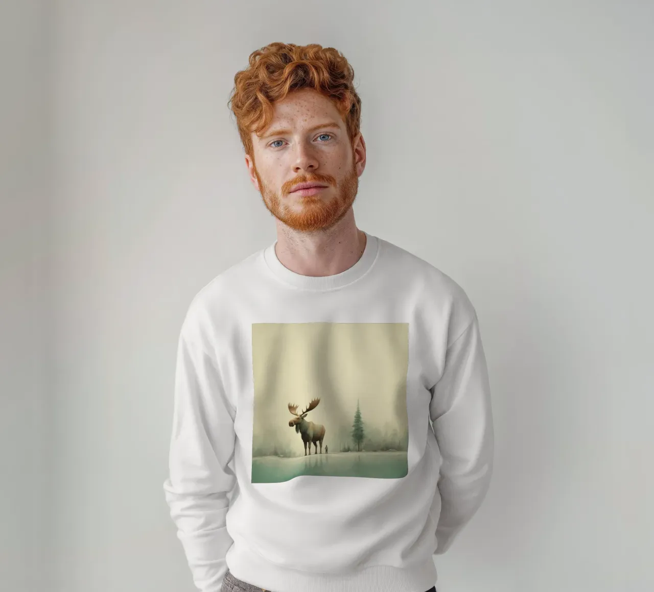 Alce Minimo 1 felpa da Minimal Animal Art