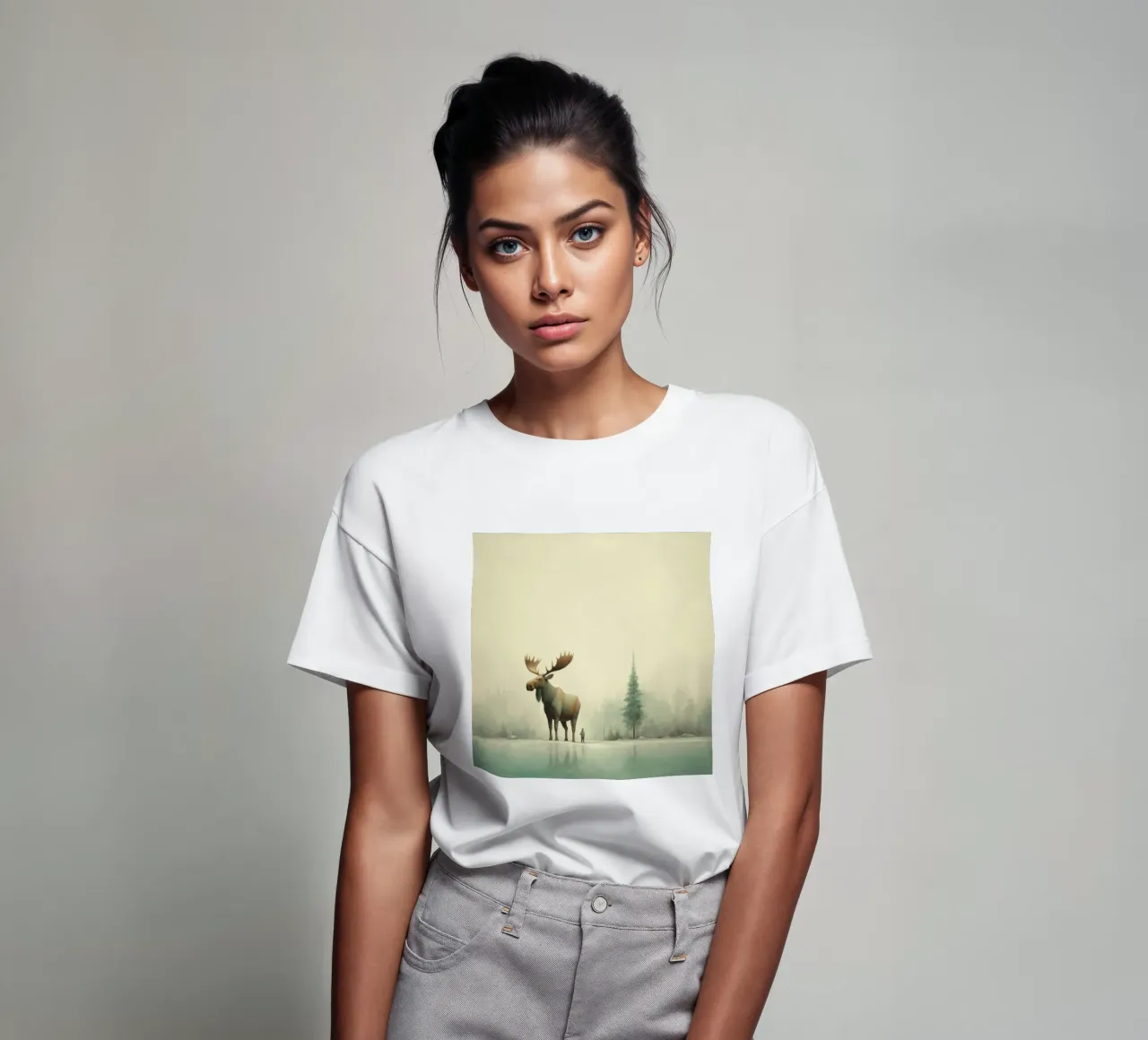 Alce Minimo 1 t-shirt da Minimal Animal Art