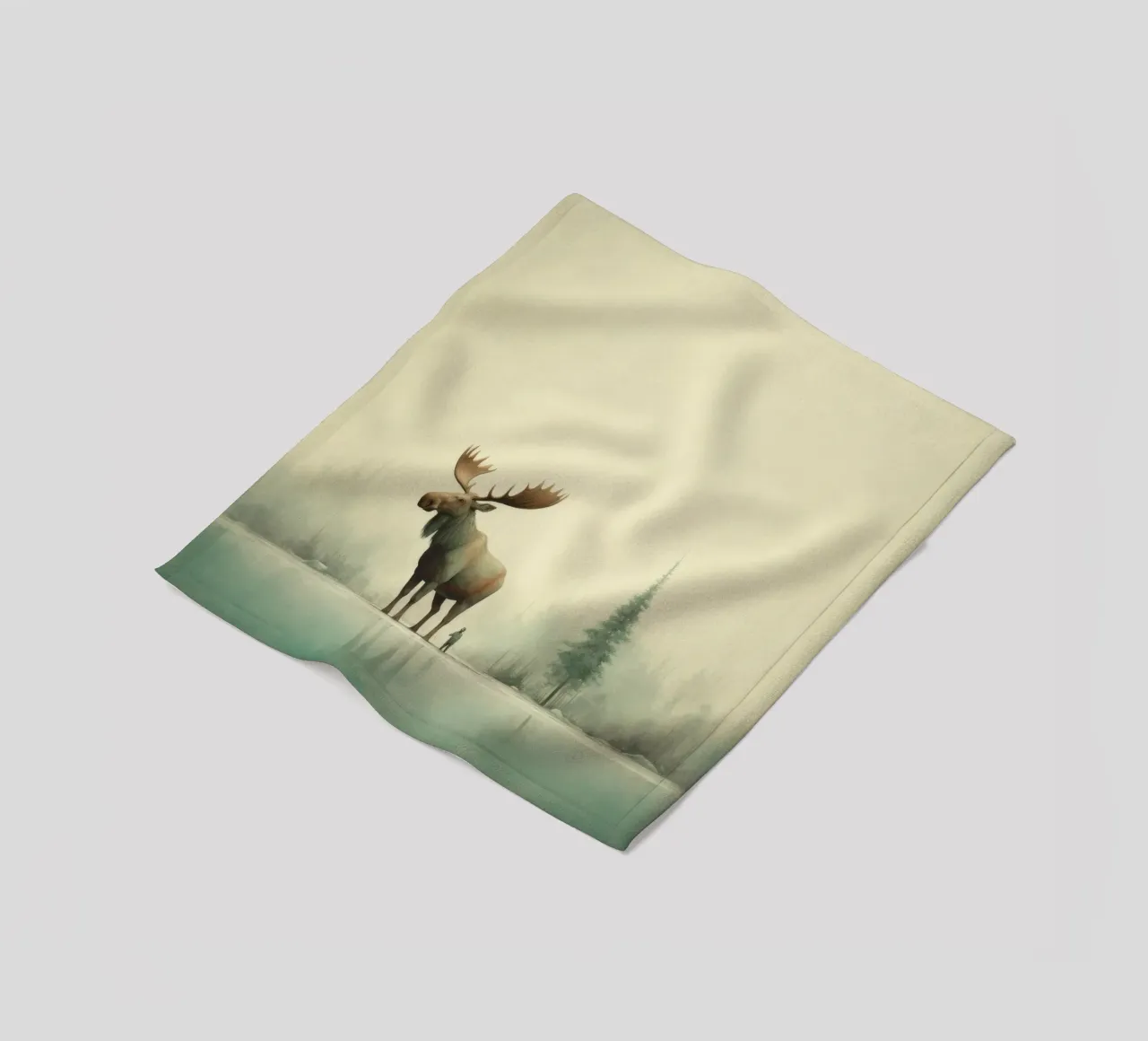 Alce Minimo 1 coperta in pile da Minimal Animal Art