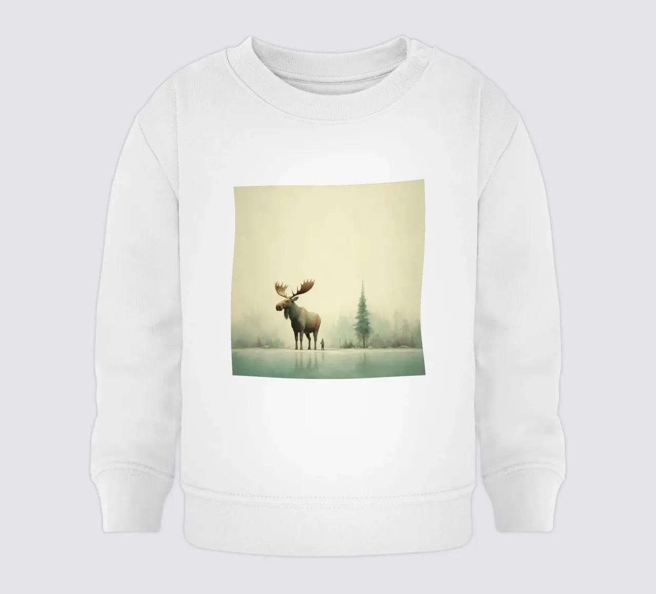 Alce Minimo 1 felpa neonato da Minimal Animal Art