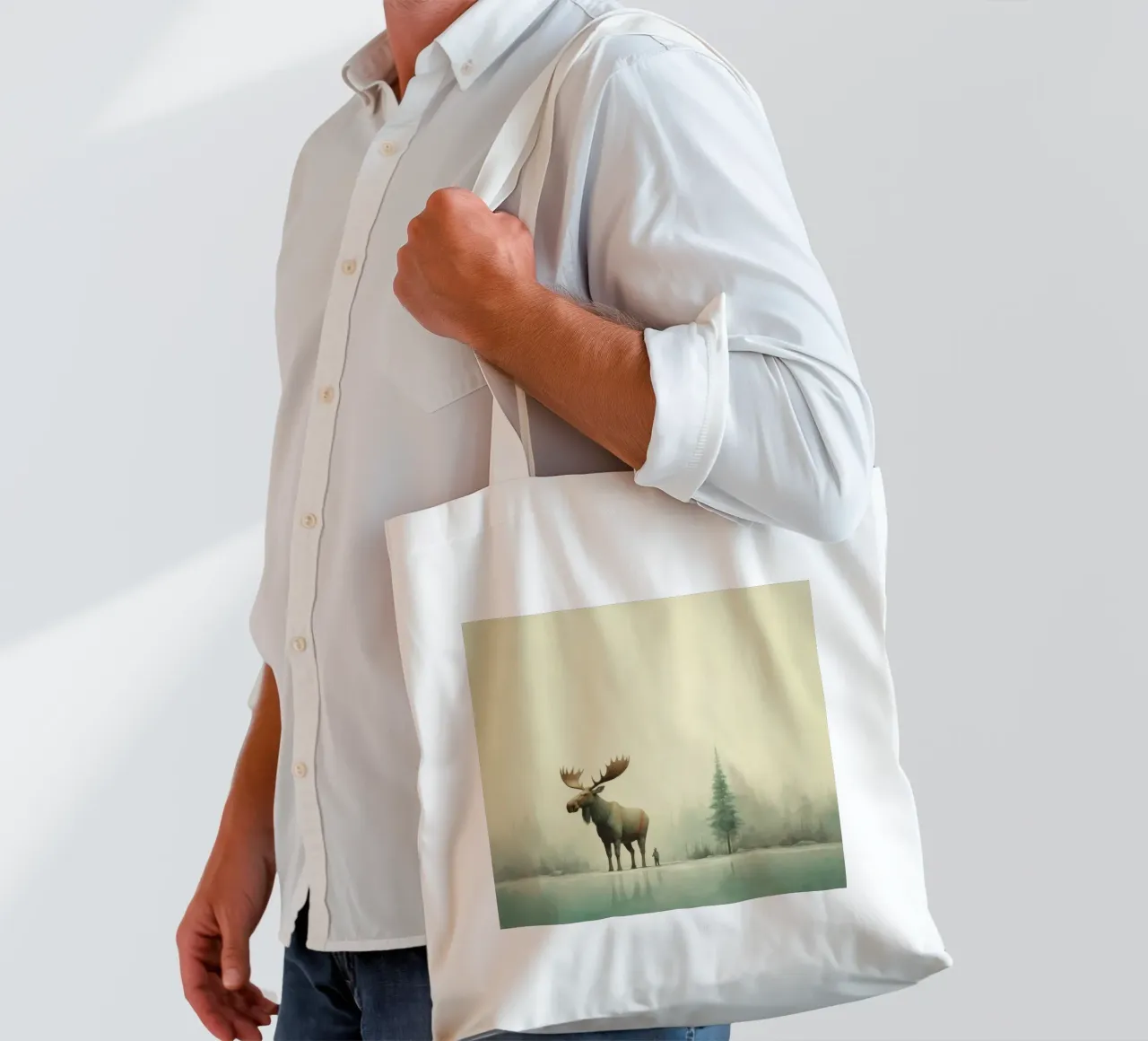 Alce Minimo 1 borsa in juta da Minimal Animal Art