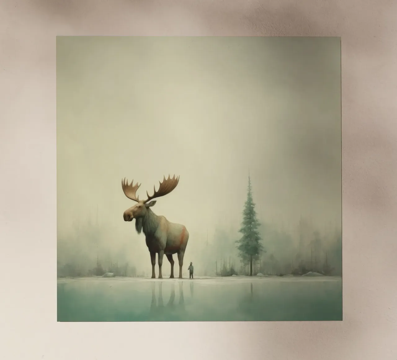 Alce Minimo 1 pellicola backlit da Minimal Animal Art