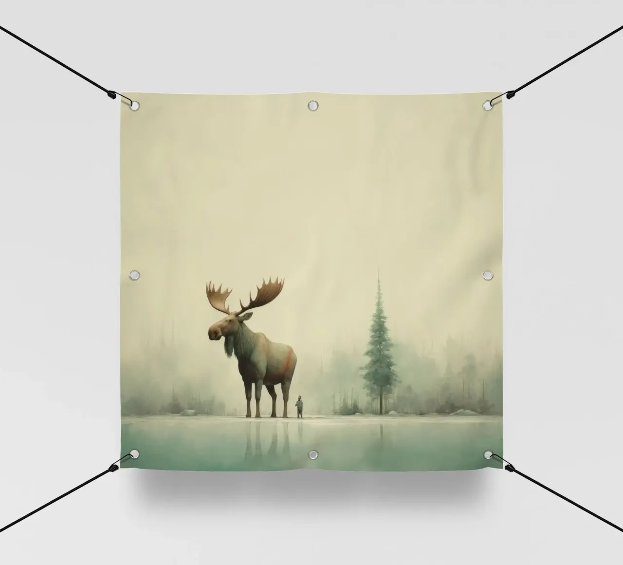 Alce Minimo 1 telo in pvc da Minimal Animal Art