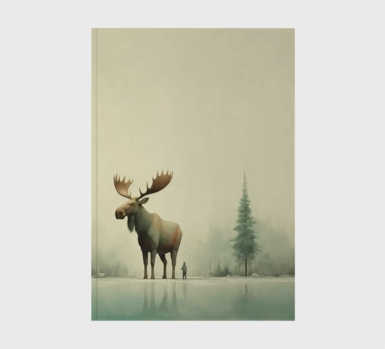 Minimal Moose 1 notebook by Minimal Animal Art