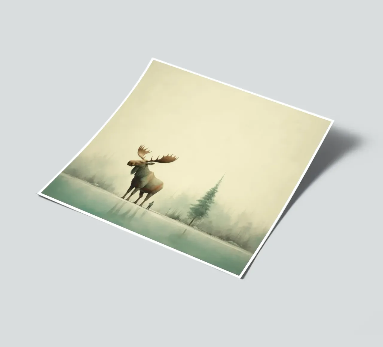 Alce Minimo 1 foglio adesivo da Minimal Animal Art
