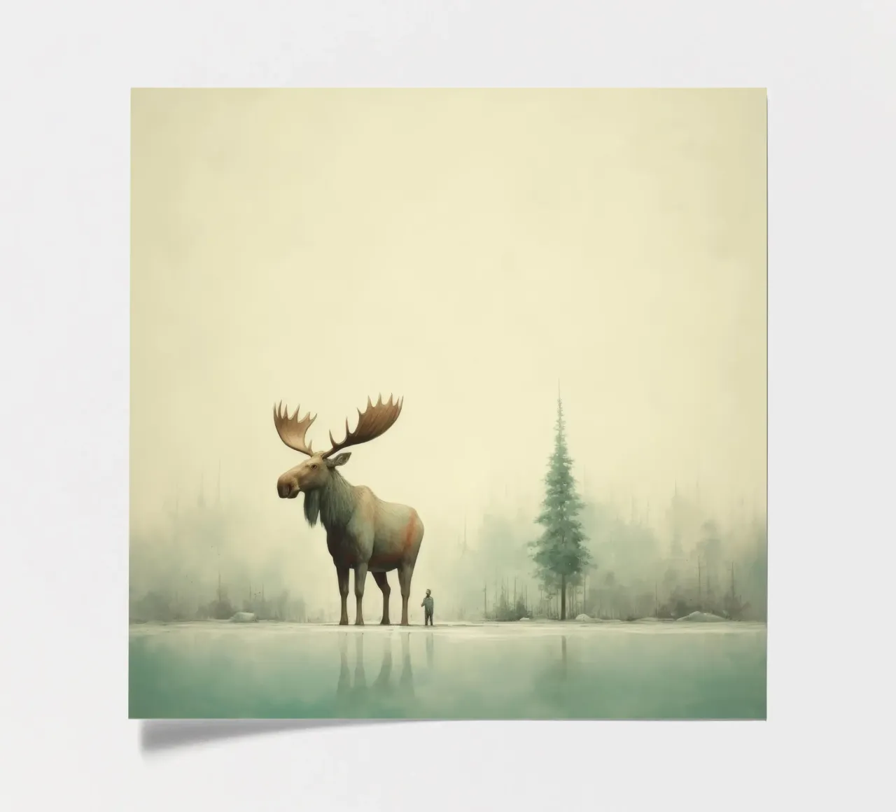 Alce Minimo 1 foglio adesivo da Minimal Animal Art