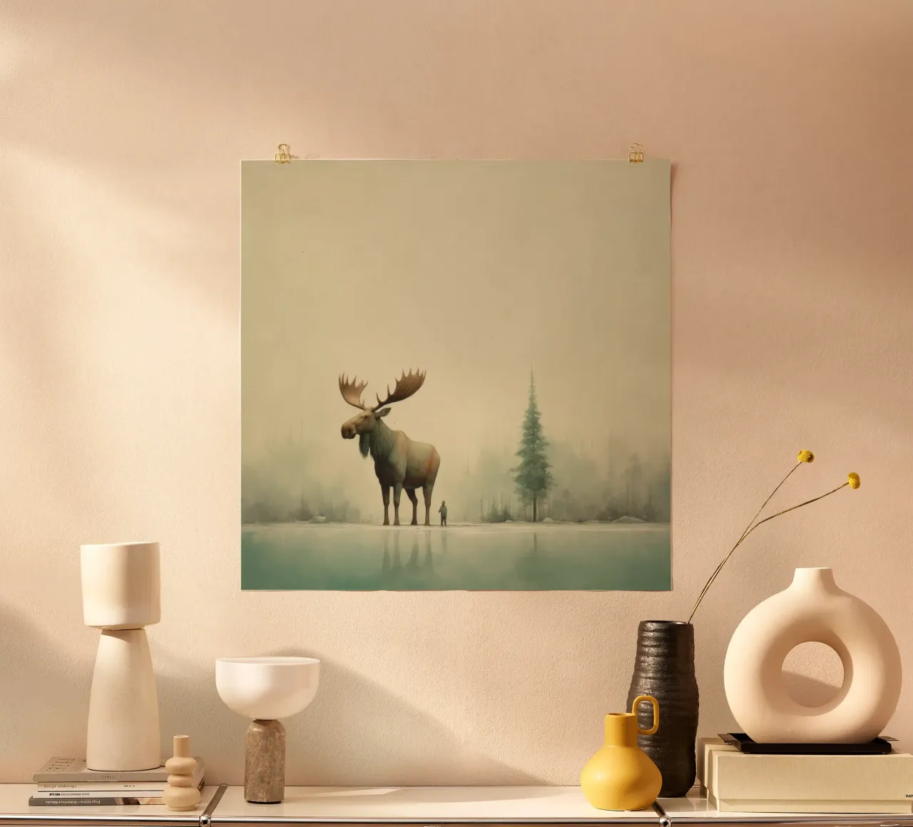 Minimal Moose poster da Minimal Animal Art