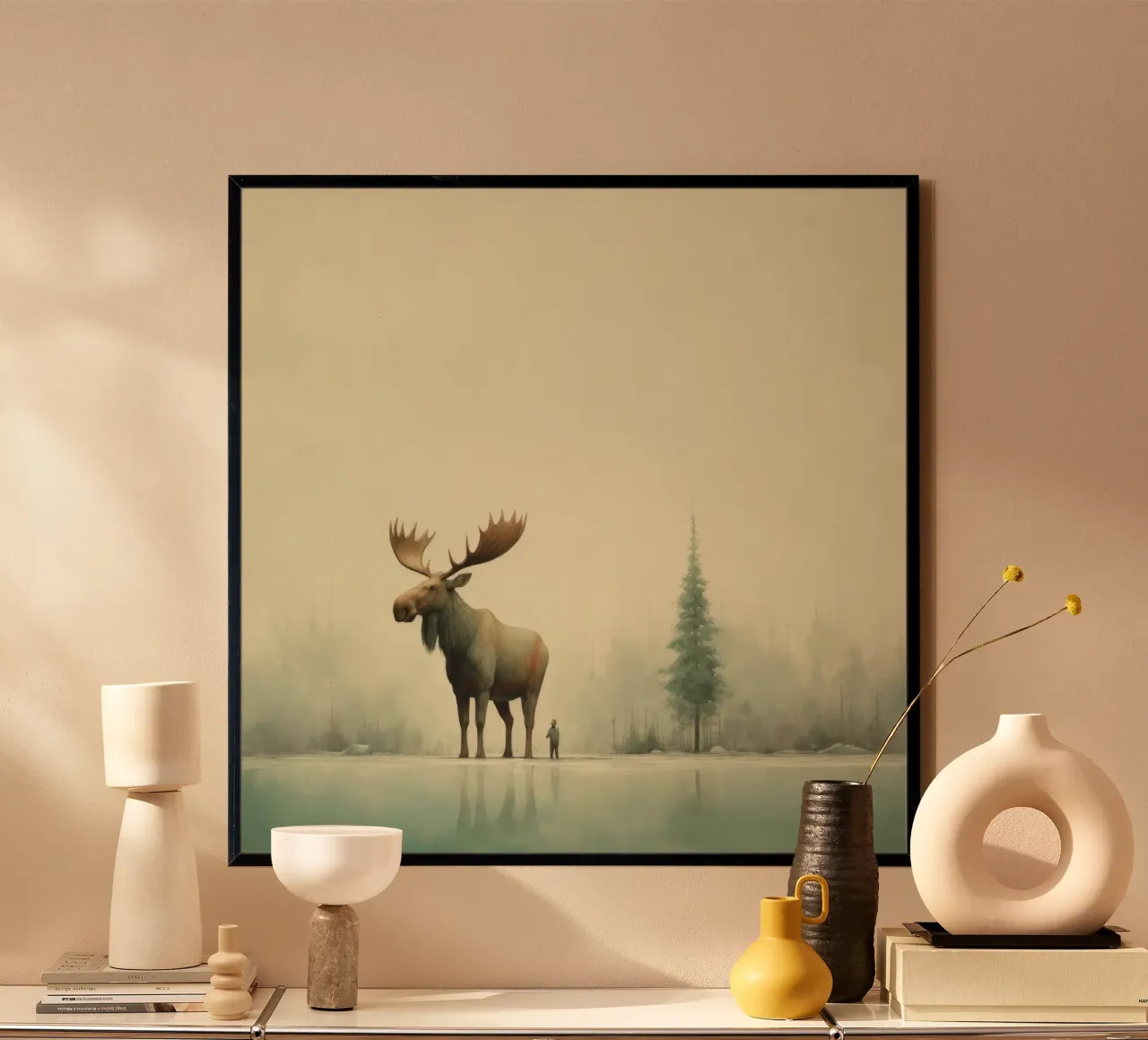 Minimal Moose poster da Minimal Animal Art