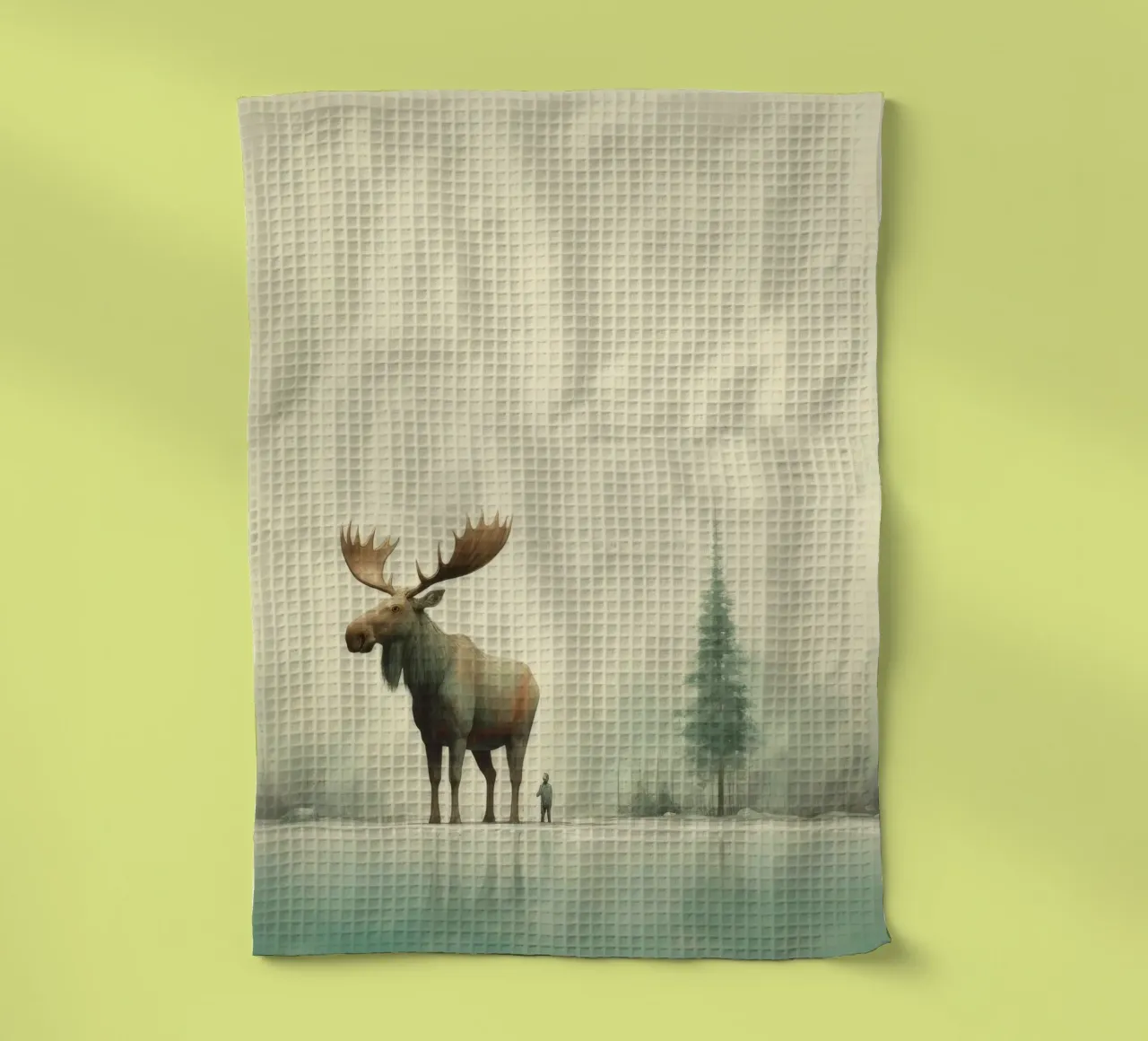 Alce Minimo 1 canovaccio da cucina da Minimal Animal Art