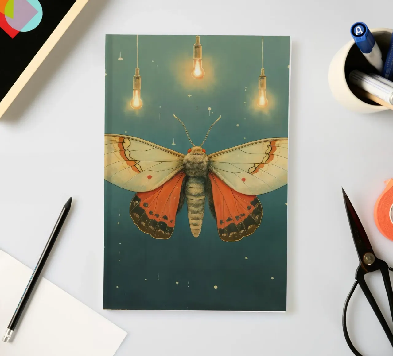 Minimal Moth 2 notebook by Minimal Animal Art