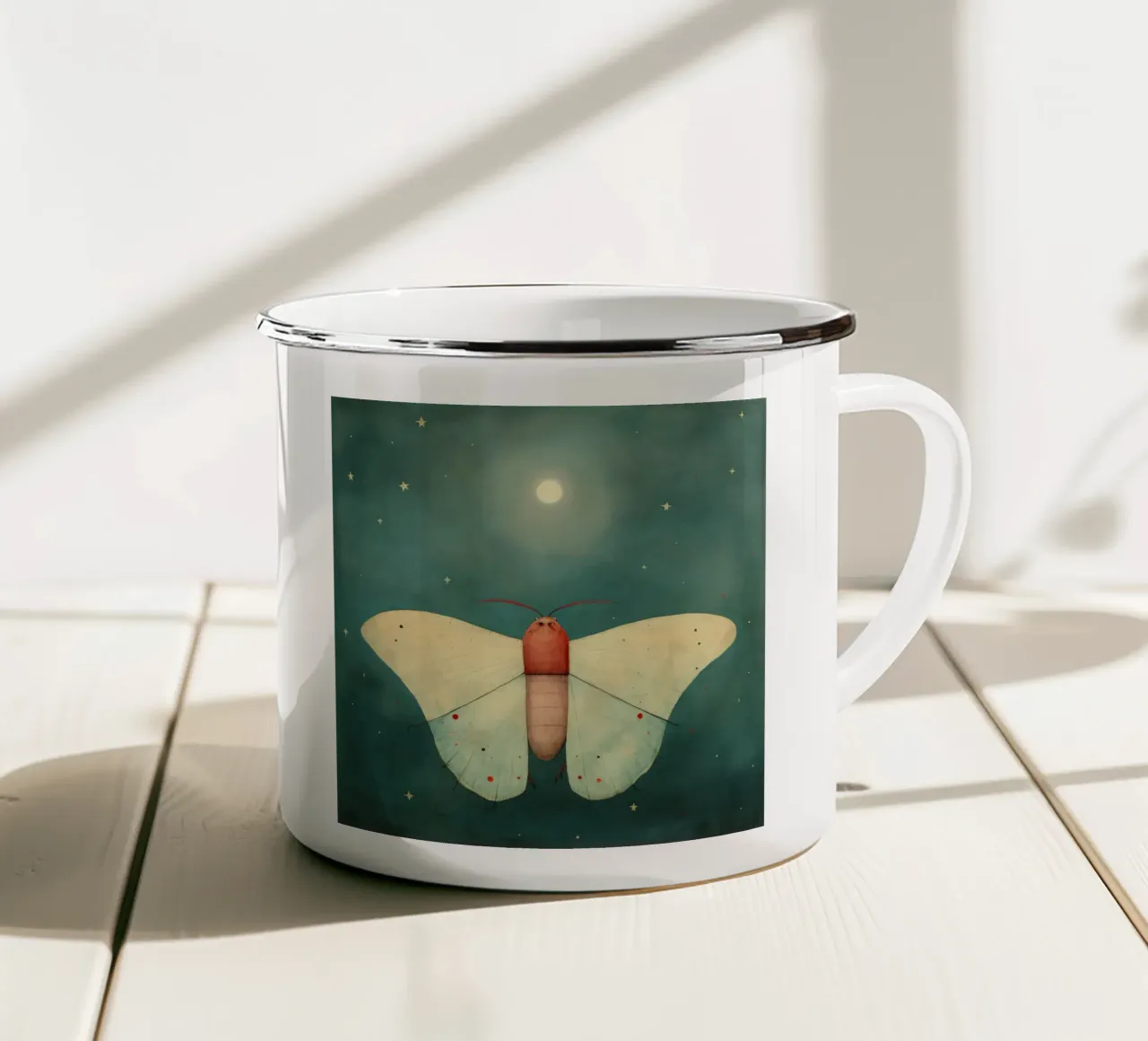 Falena minima 3 tazza in smalto da Minimal Animal Art