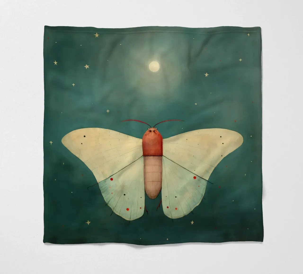 Minimal Moth 3 fleece blanket by Minimal Animal Art
