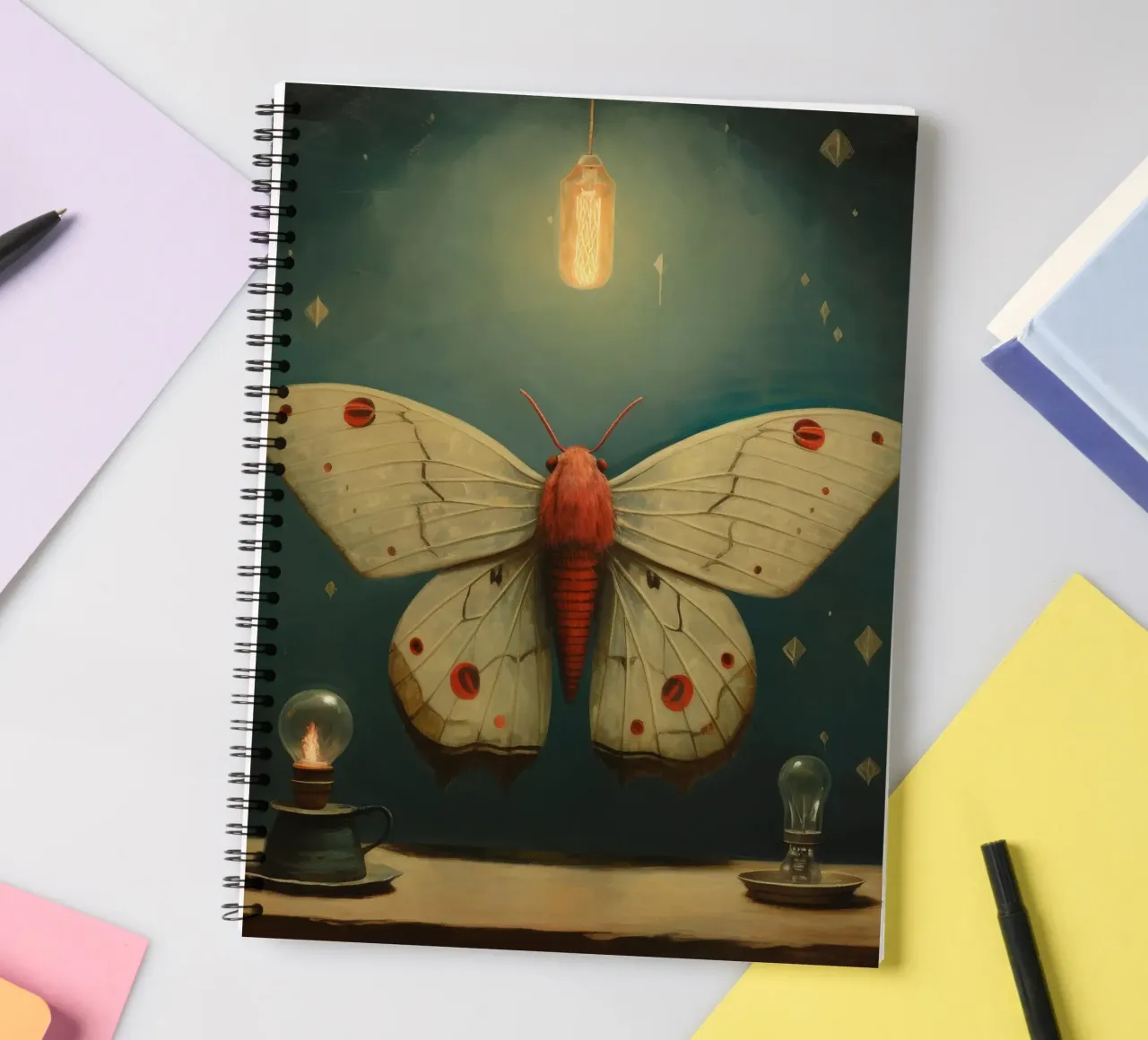 Minimal Moth 4 spiral notebook by Minimal Animal Art