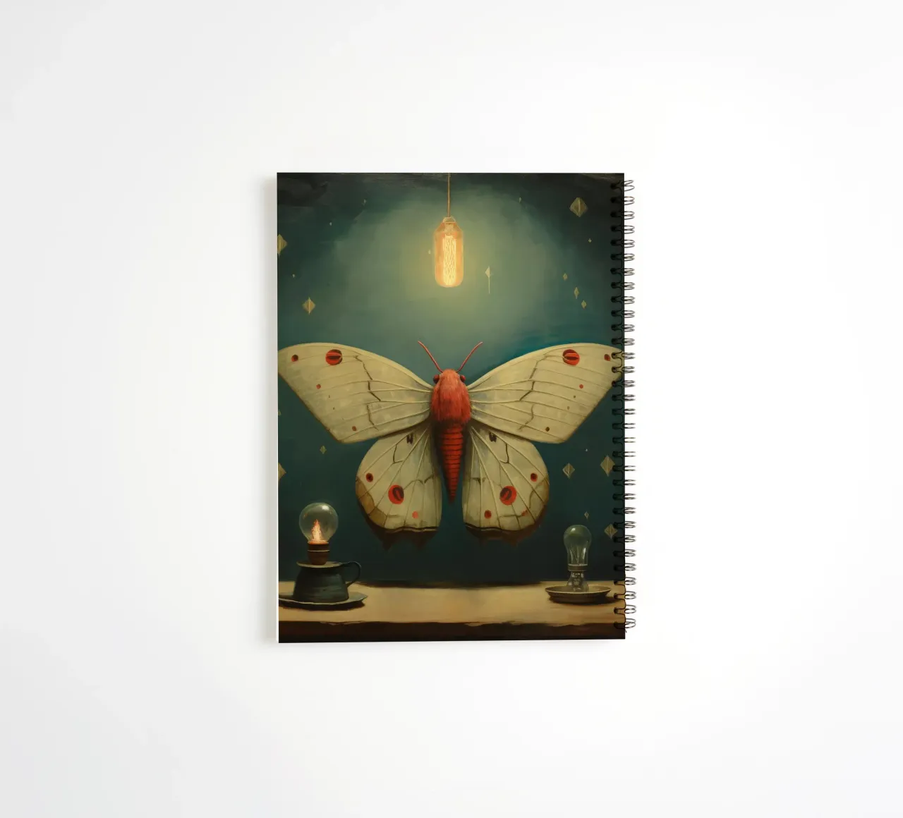 Minimal Moth 4 spiral notebook by Minimal Animal Art