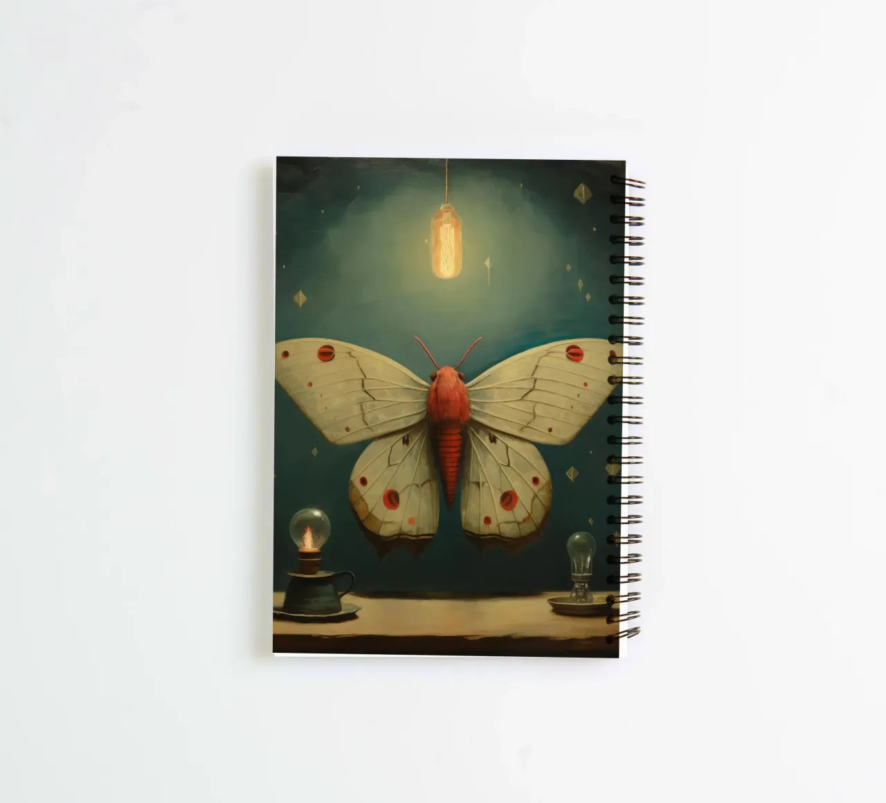 Minimal Moth 4 spiral notebook by Minimal Animal Art