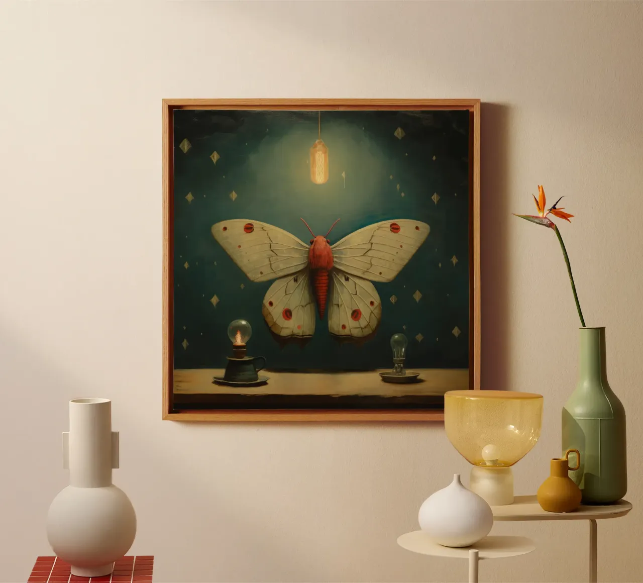 Minimal Moth 4 canvas by Minimal Animal Art