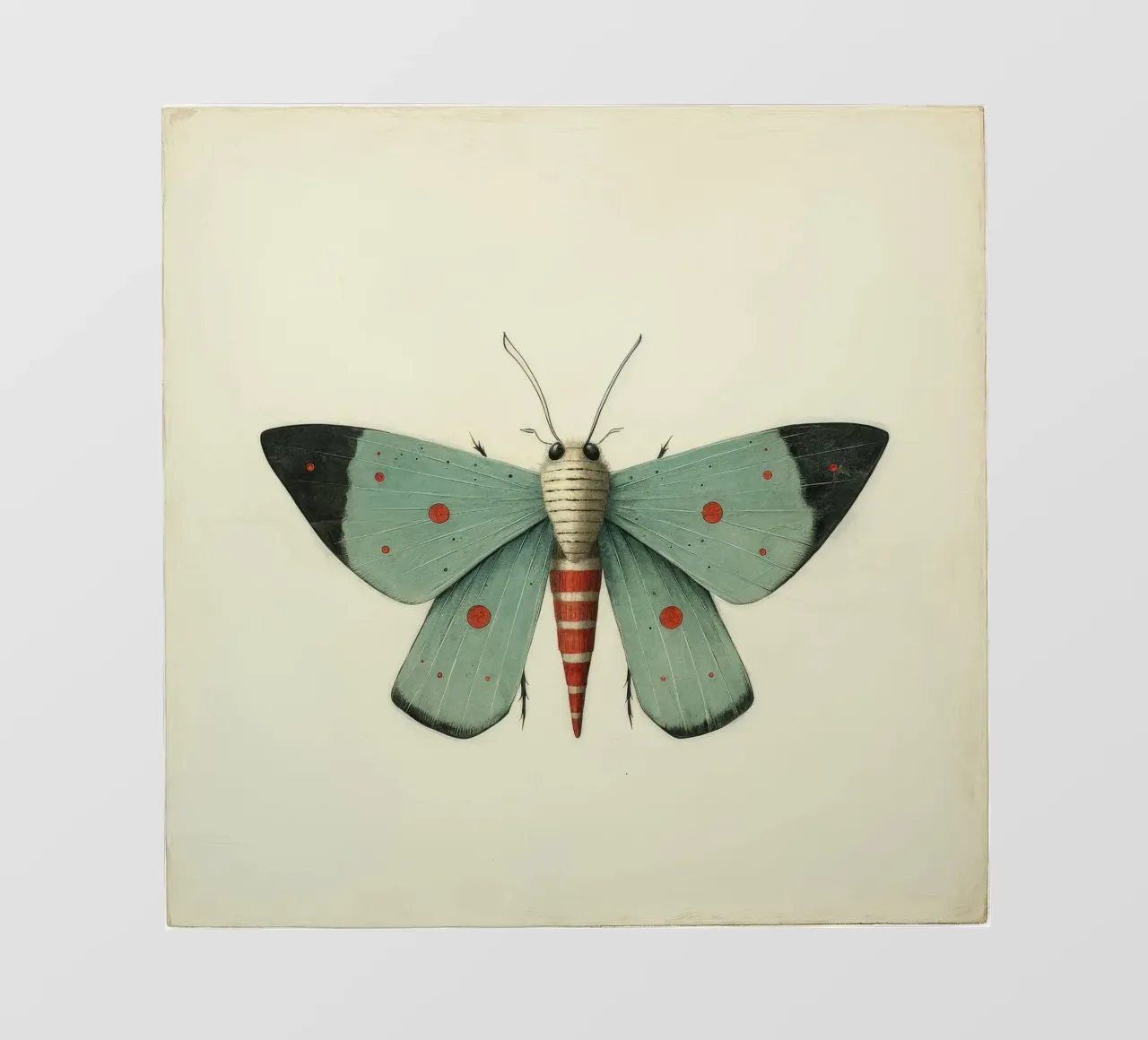 Polilla mínima 1 lámina retroiluminada de Minimal Animal Art