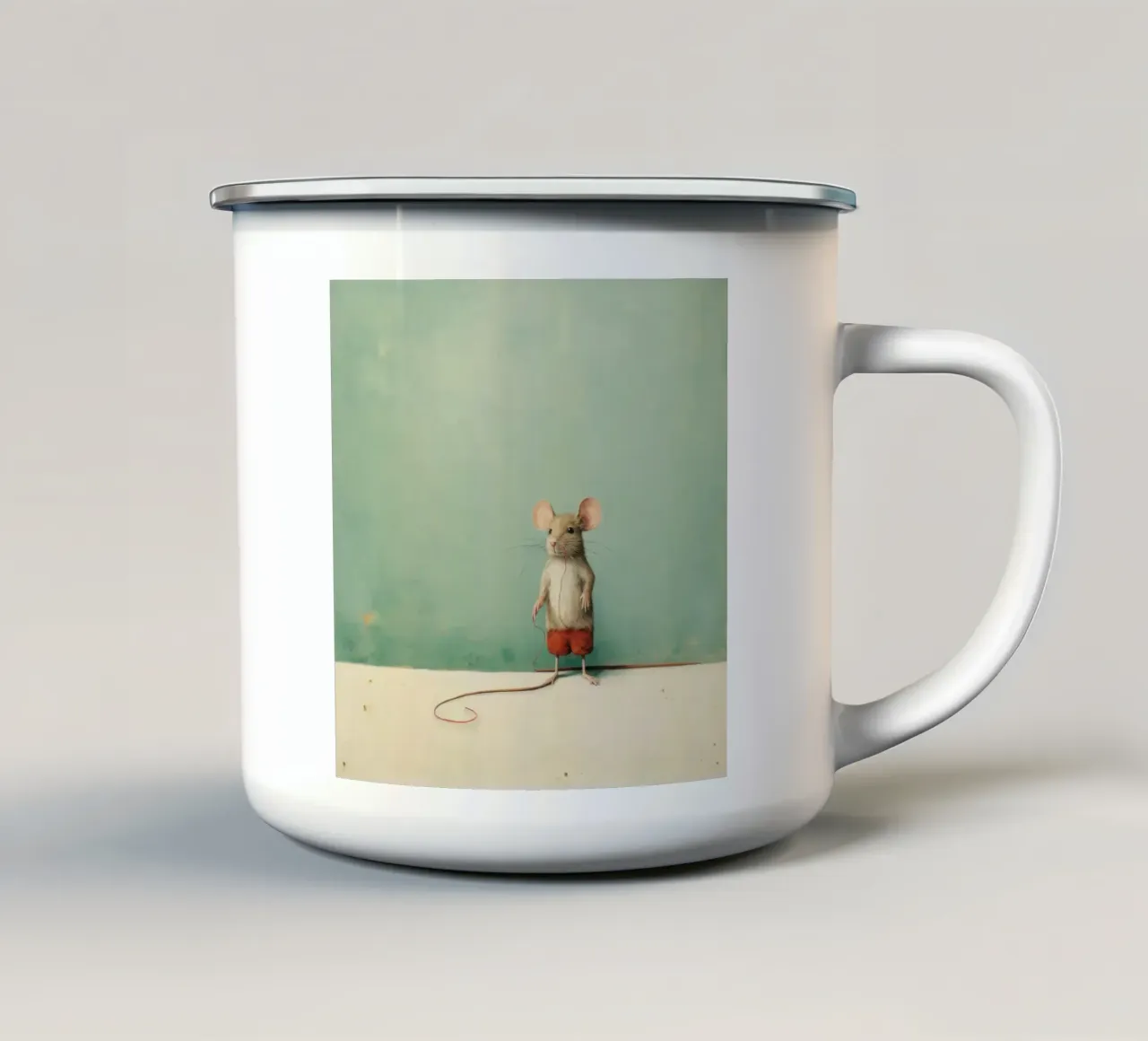Mouse minimale 2 tazza in smalto da Minimal Animal Art