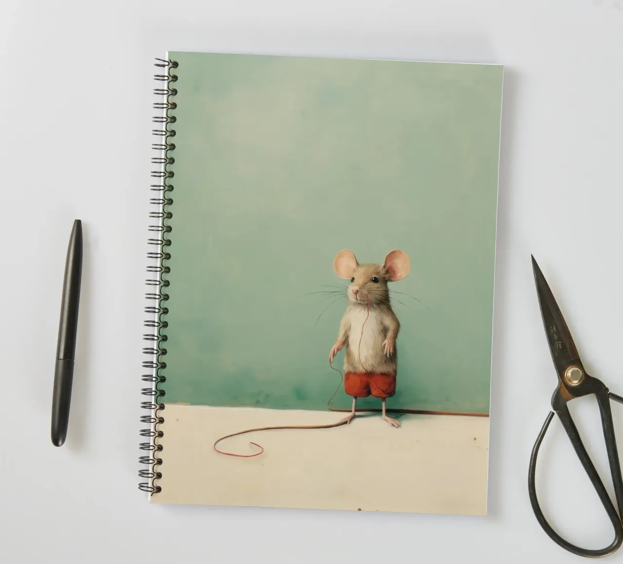 Minimal Mouse 2 spiral notebook by Minimal Animal Art