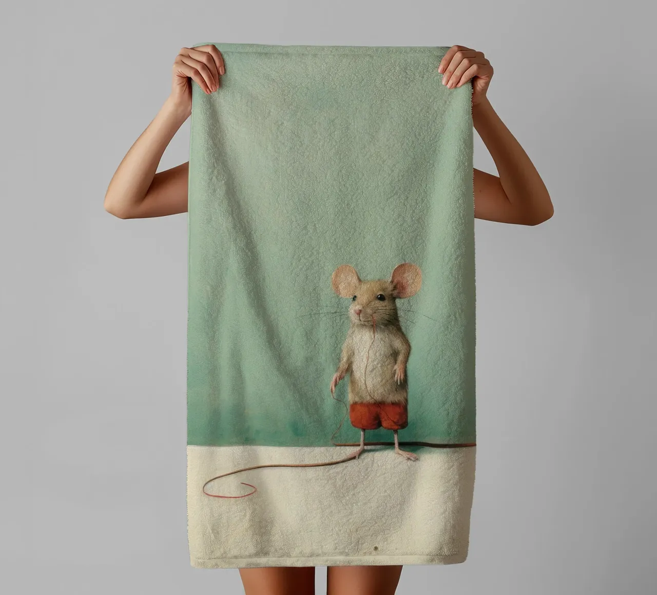 Minimal Mouse 2 towel by Minimal Animal Art