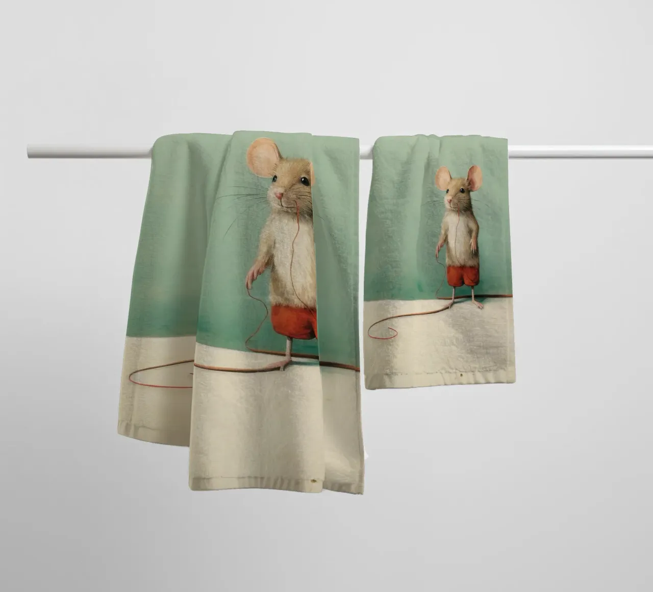 Minimale Maus 2 Handtuch von Minimal Animal Art