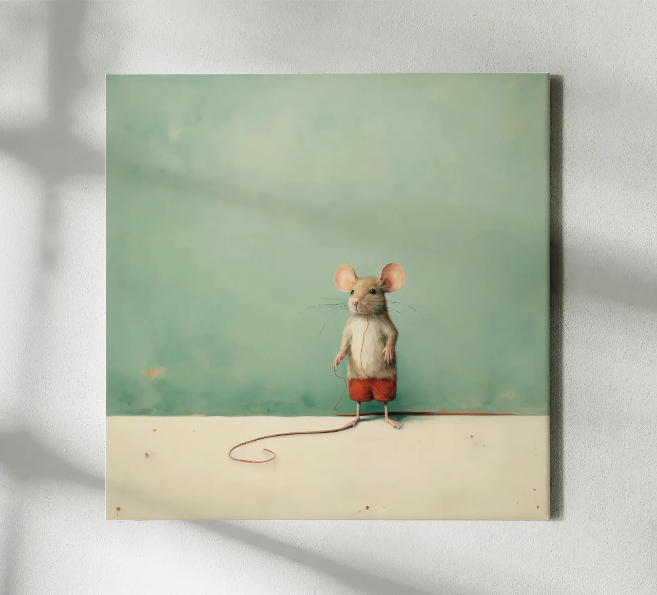 Minimal Mouse 2 canvas by Minimal Animal Art