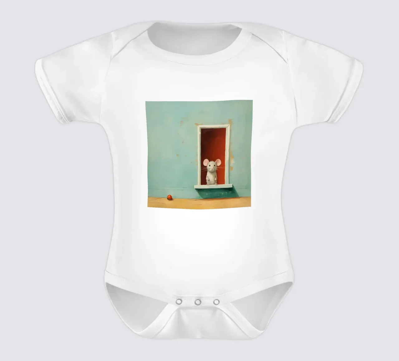 Mouse minimale 3 body neonato maniche corte da Minimal Animal Art