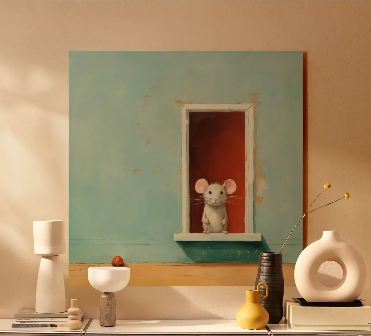 Minimal Mouse Acryl-Glas von Minimal Animal Art