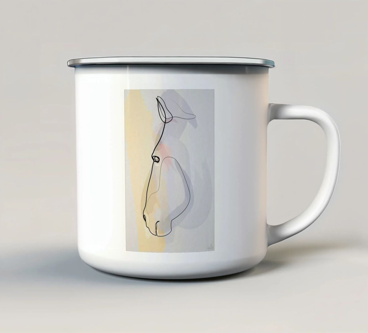 One Line Horse 1711 tazza in smalto da Quibe