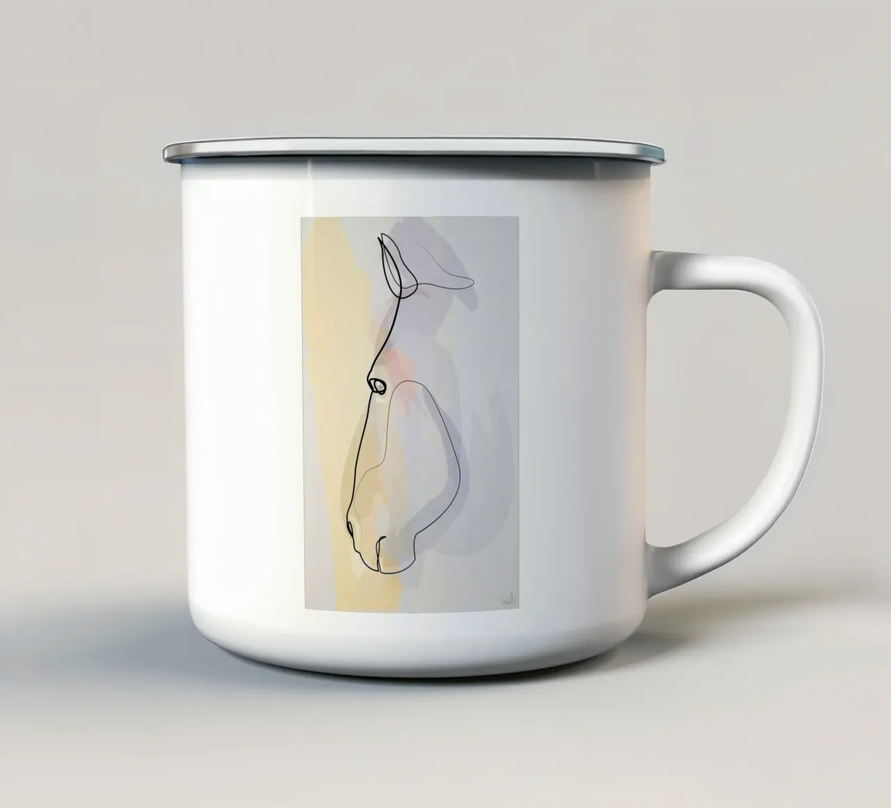 One Line Horse 1711 tazza in smalto da Quibe
