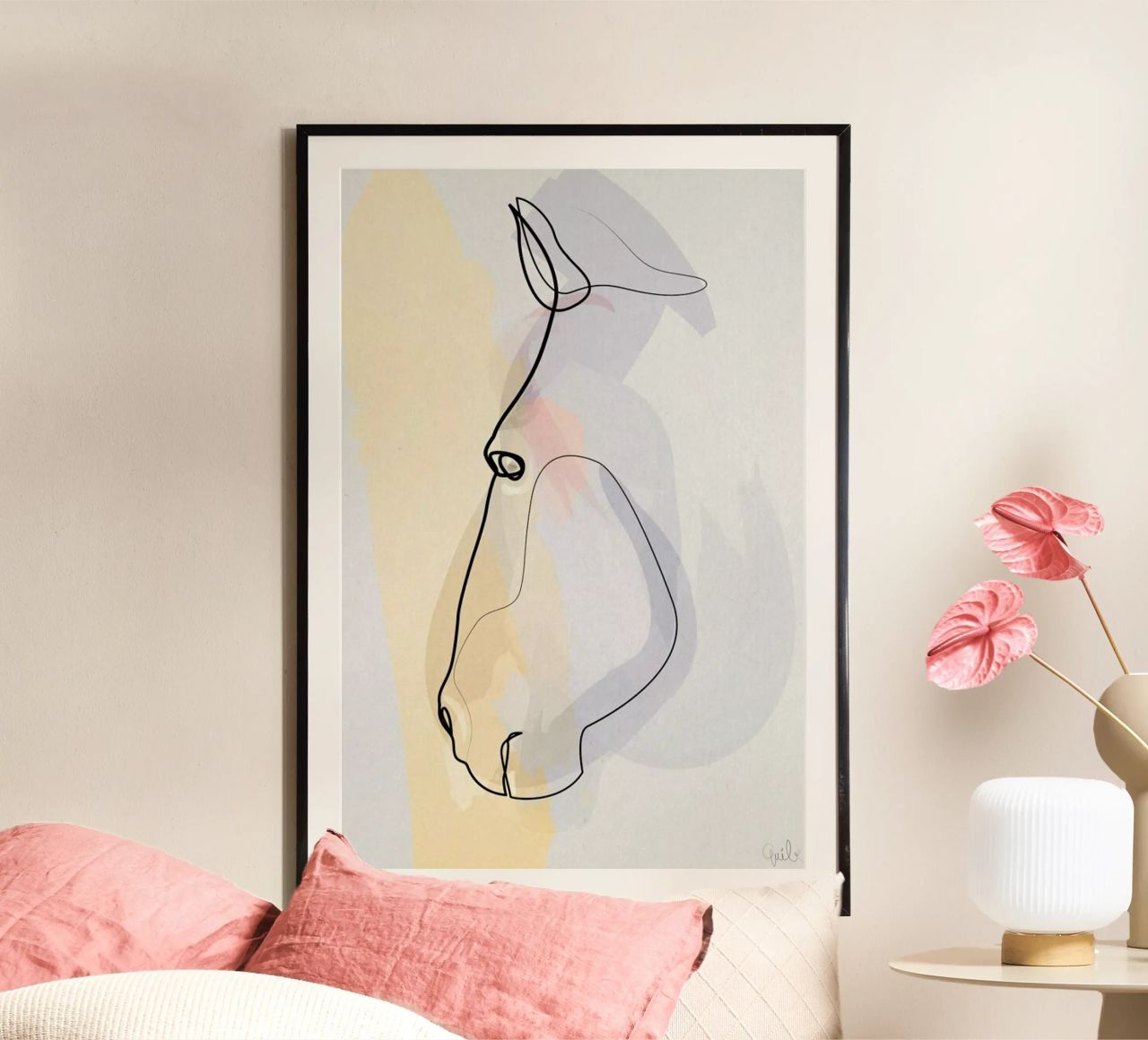 One Line Horse 1711 poster by Quibe