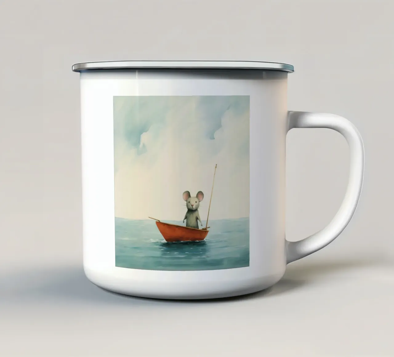 Mouse minimale 4 tazza in smalto da Minimal Animal Art