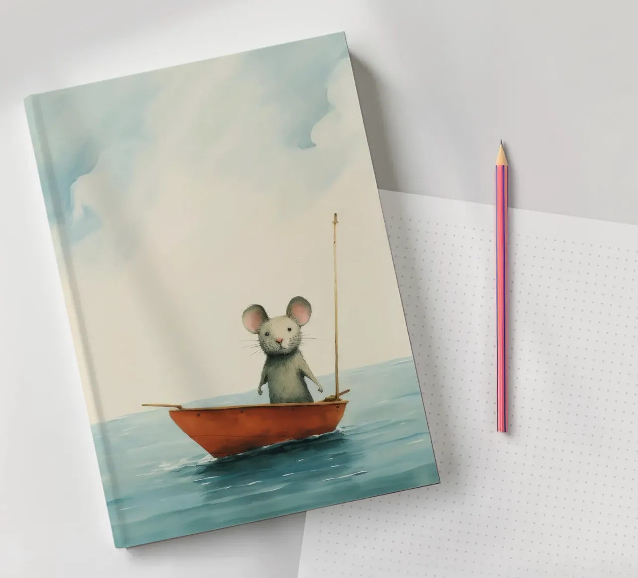 Minimal Mouse 4 notebook by Minimal Animal Art