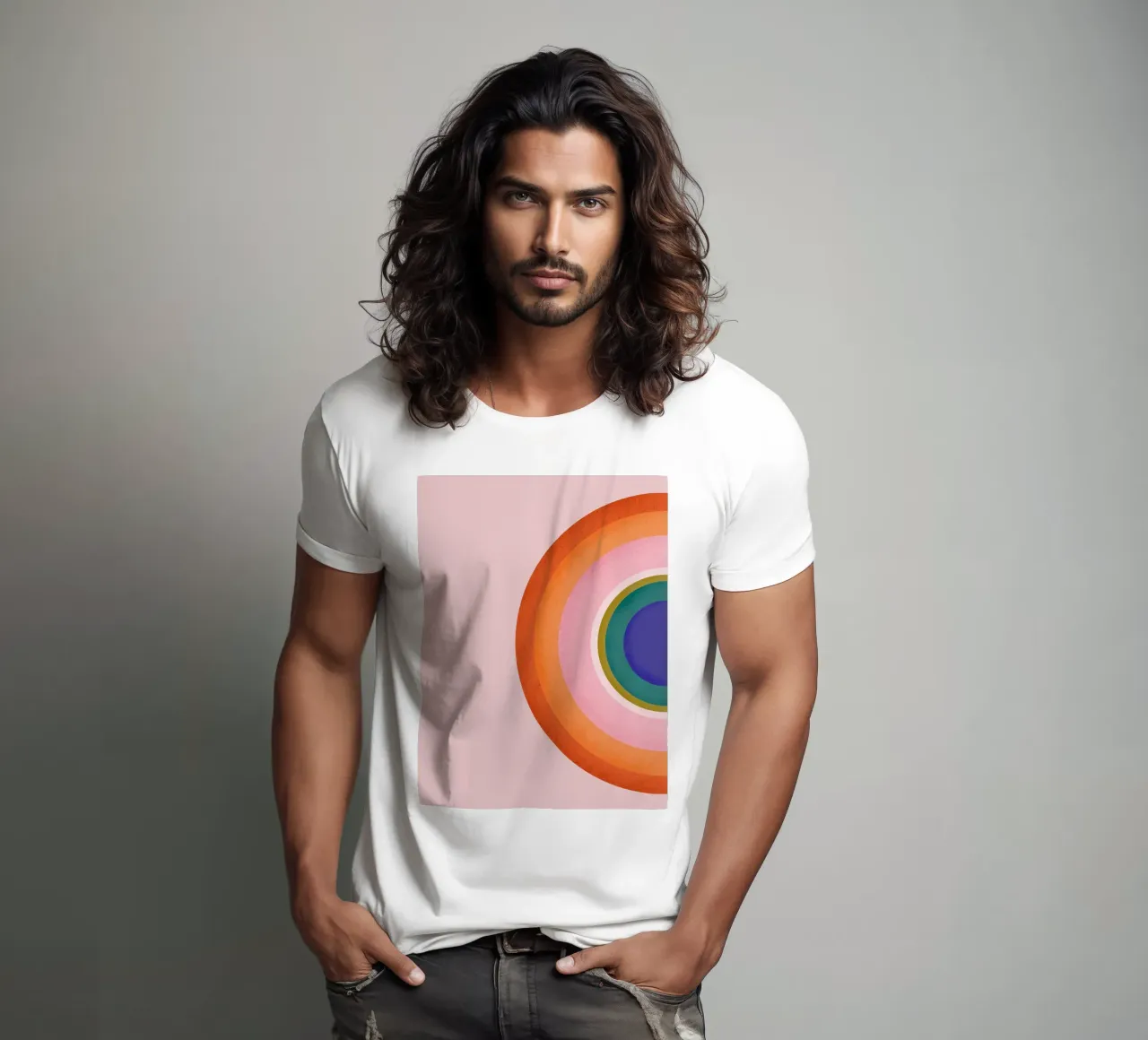 Kleurrijk Retro Cirkels Geometrisch Abstract Ontwerp t-shirt van showmemars