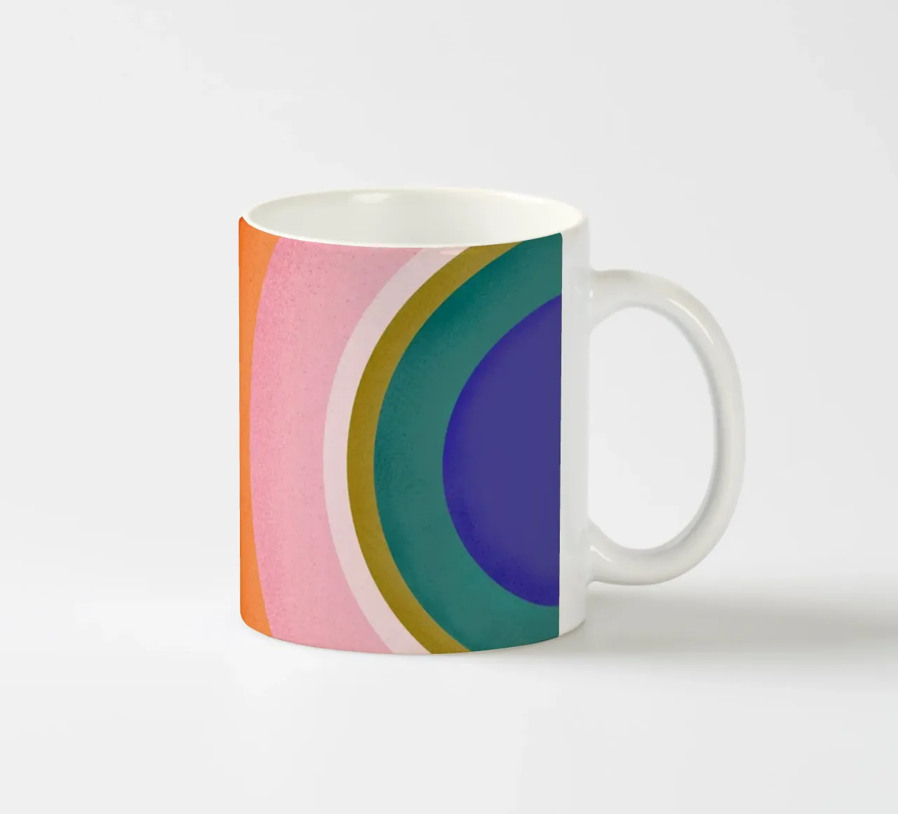 Bunte Retro Kreise Geometrisches Abstraktes Design Keramik Tasse von showmemars