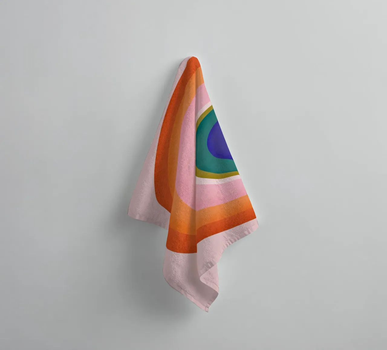 Kleurrijk Retro Cirkels Geometrisch Abstract Ontwerp badhanddoek van showmemars