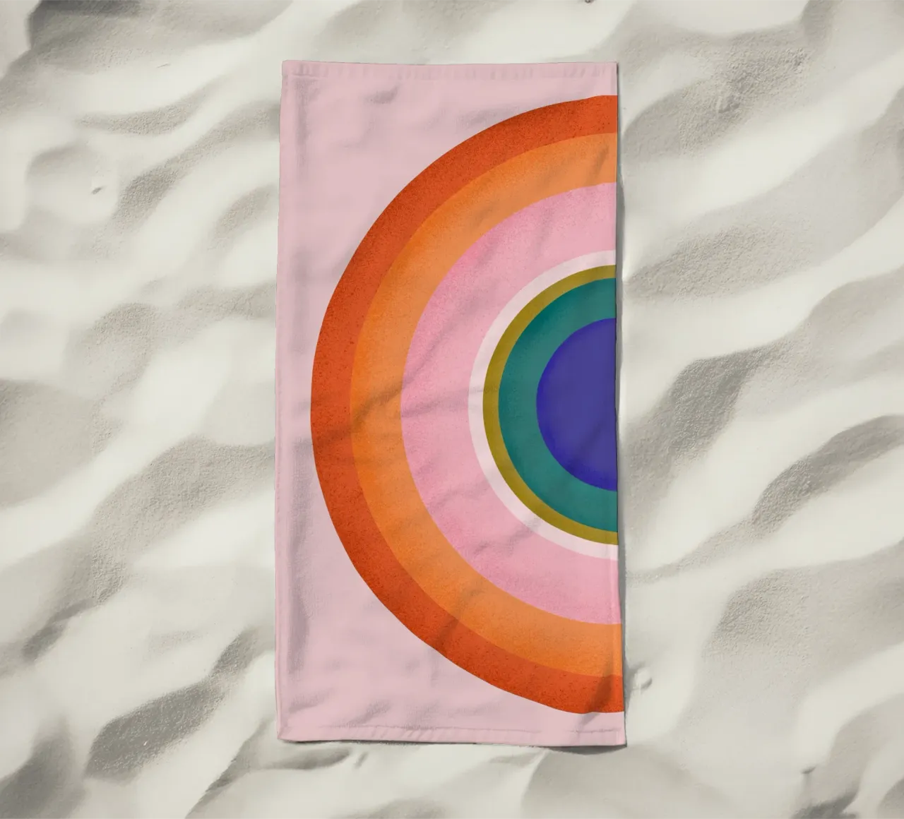 Kleurrijk Retro Cirkels Geometrisch Abstract Ontwerp strandhanddoek van showmemars