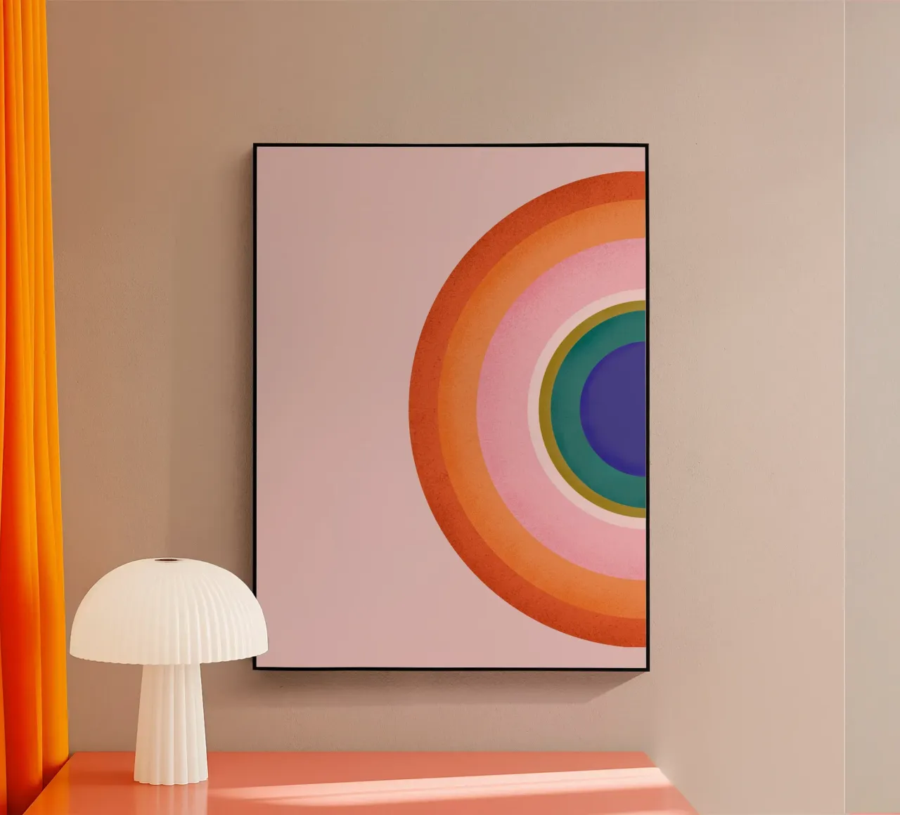 Colorful Retro Circles Geometric Abstract Design acrylic glass by showmemars