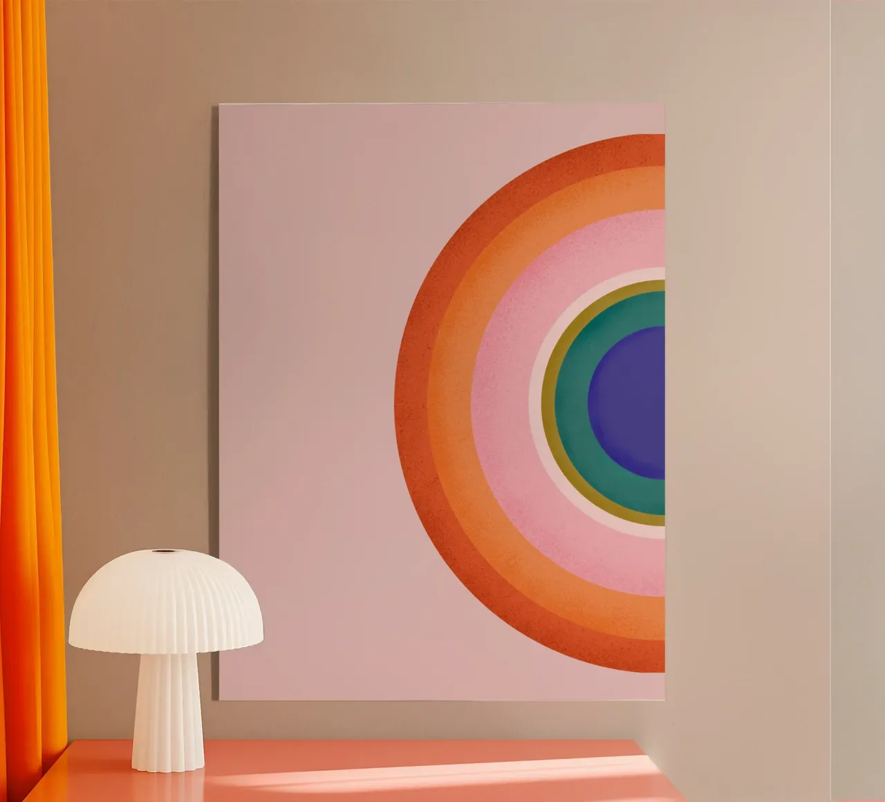 Colorful Retro Circles Geometric Abstract Design acrylic glass by showmemars
