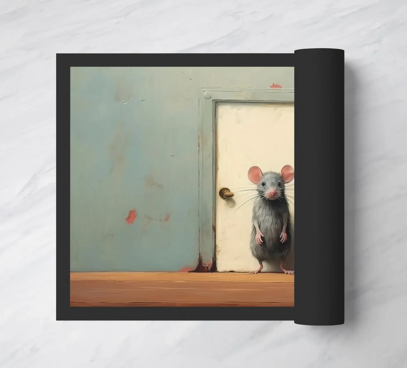 Minimal Mouse doormat by Minimal Animal Art