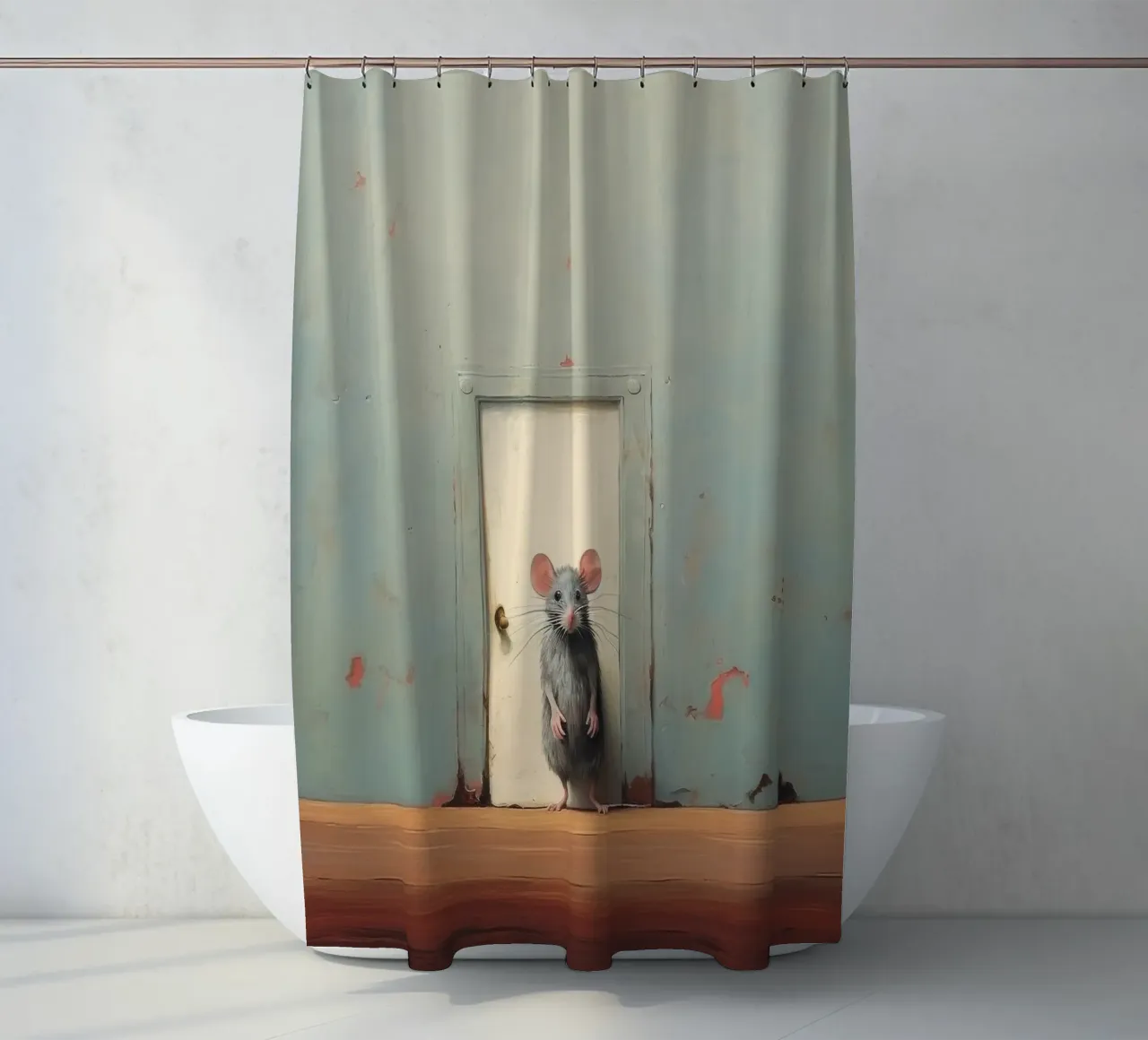 Mouse minimo 1 tenda da doccia da Minimal Animal Art