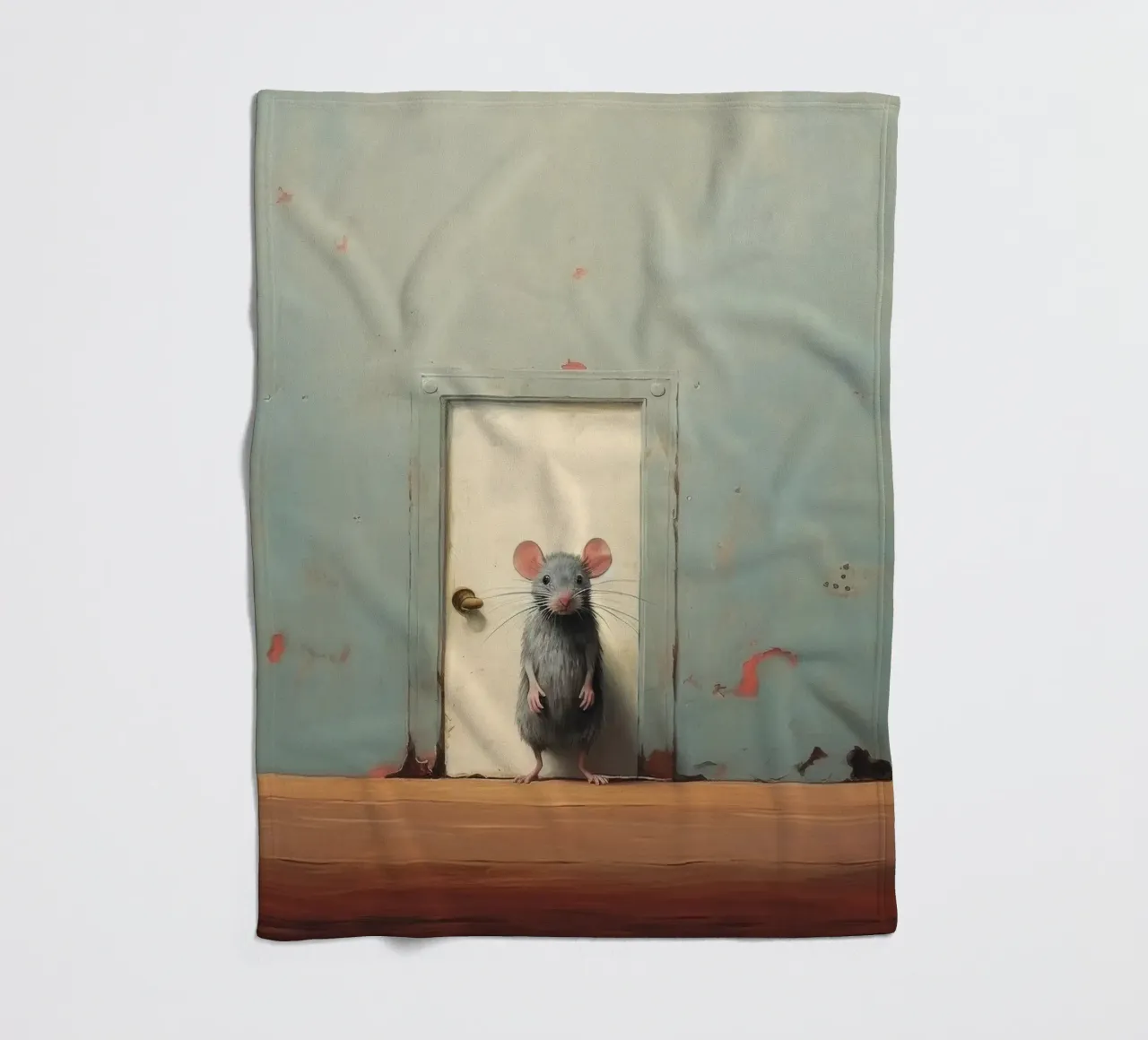 Ratón mínimo 1 manta de franela de Minimal Animal Art