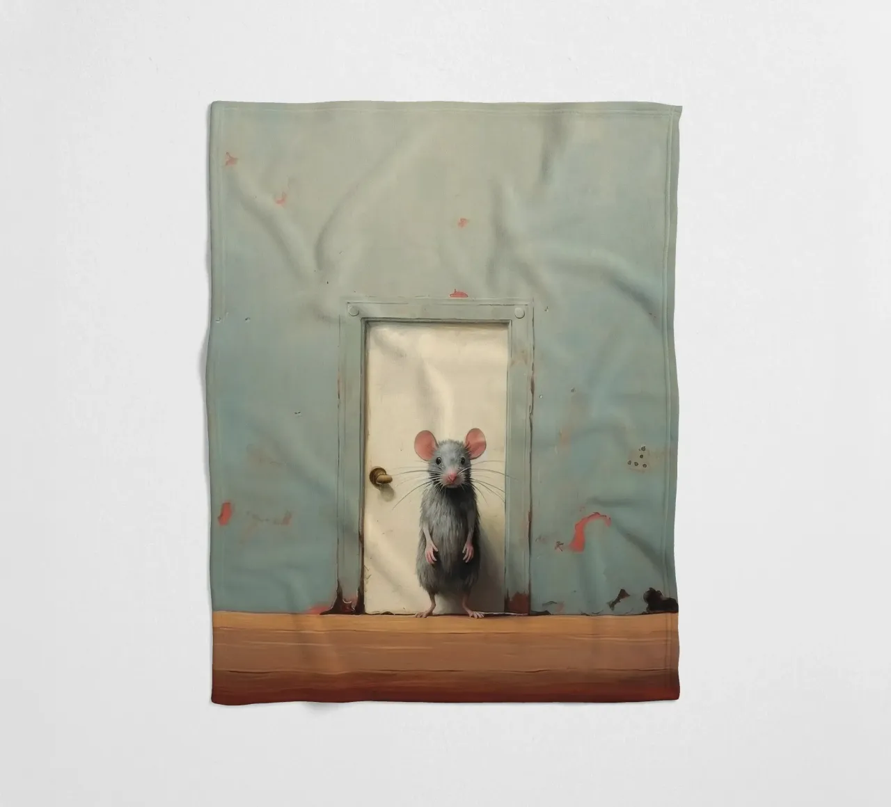 Ratón mínimo 1 manta de franela de Minimal Animal Art