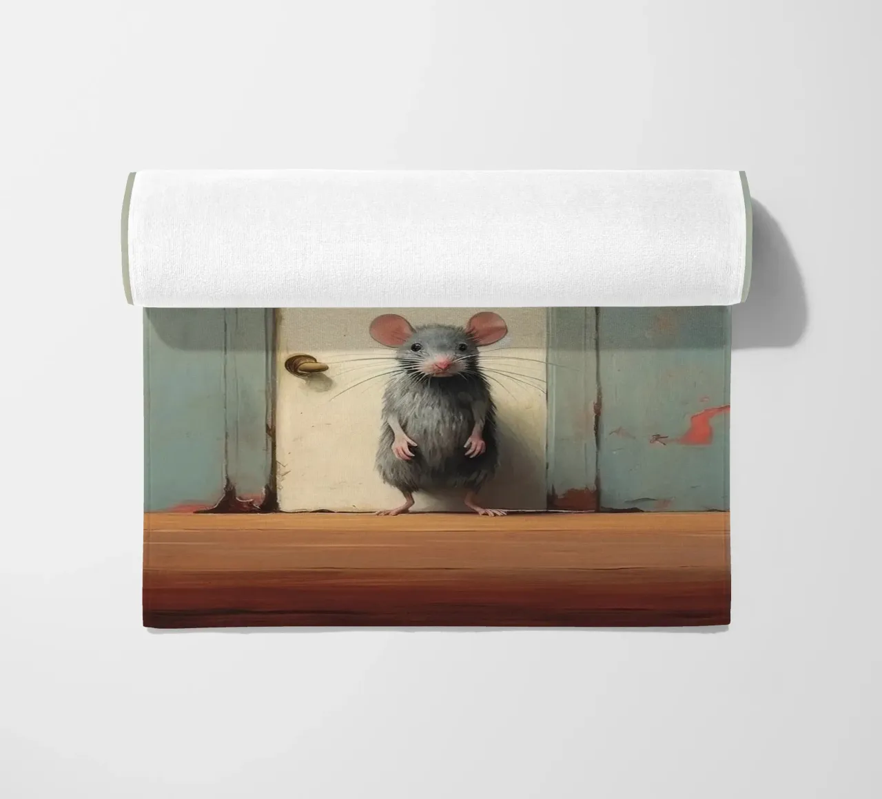 Minimal Mouse 1 beach towel by Minimal Animal Art