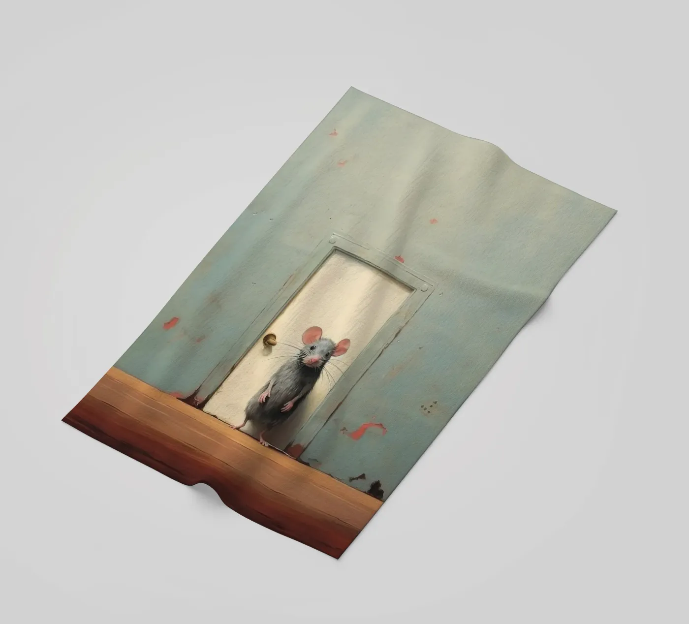 Minimale muis strandhanddoek van Minimal Animal Art