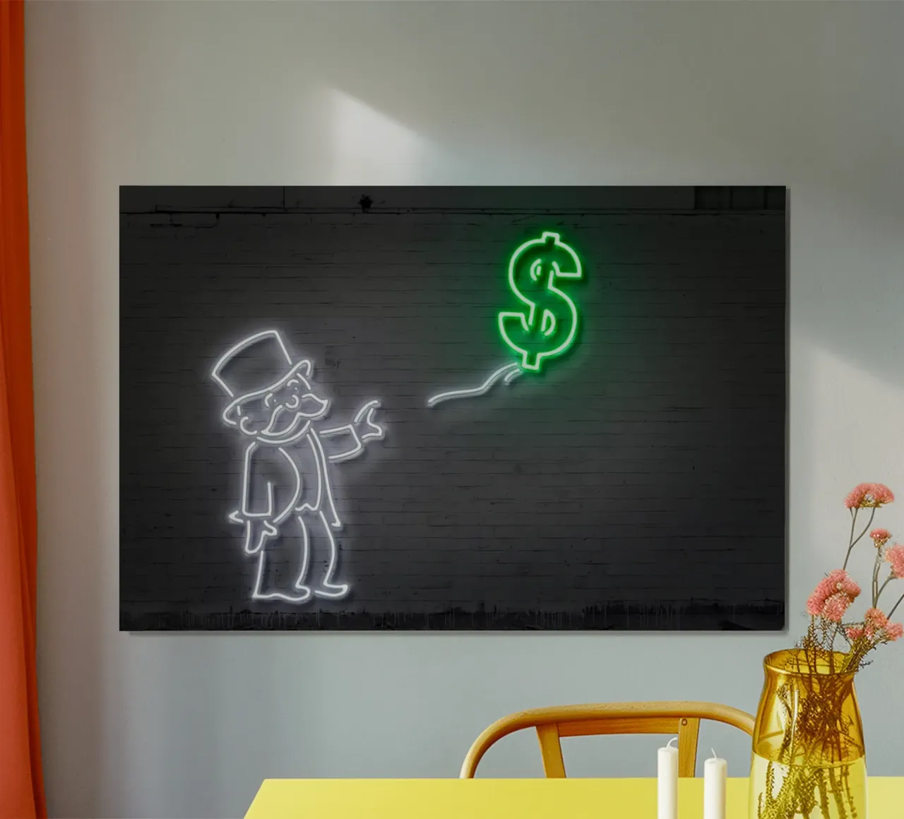Dollar Balloon poster con telaio in legno da Octavian