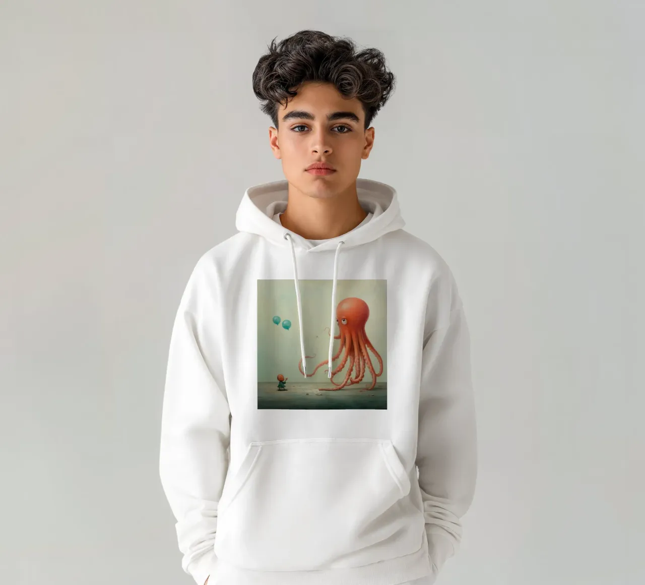 Minimal Octopus 2 hoodie by Minimal Animal Art